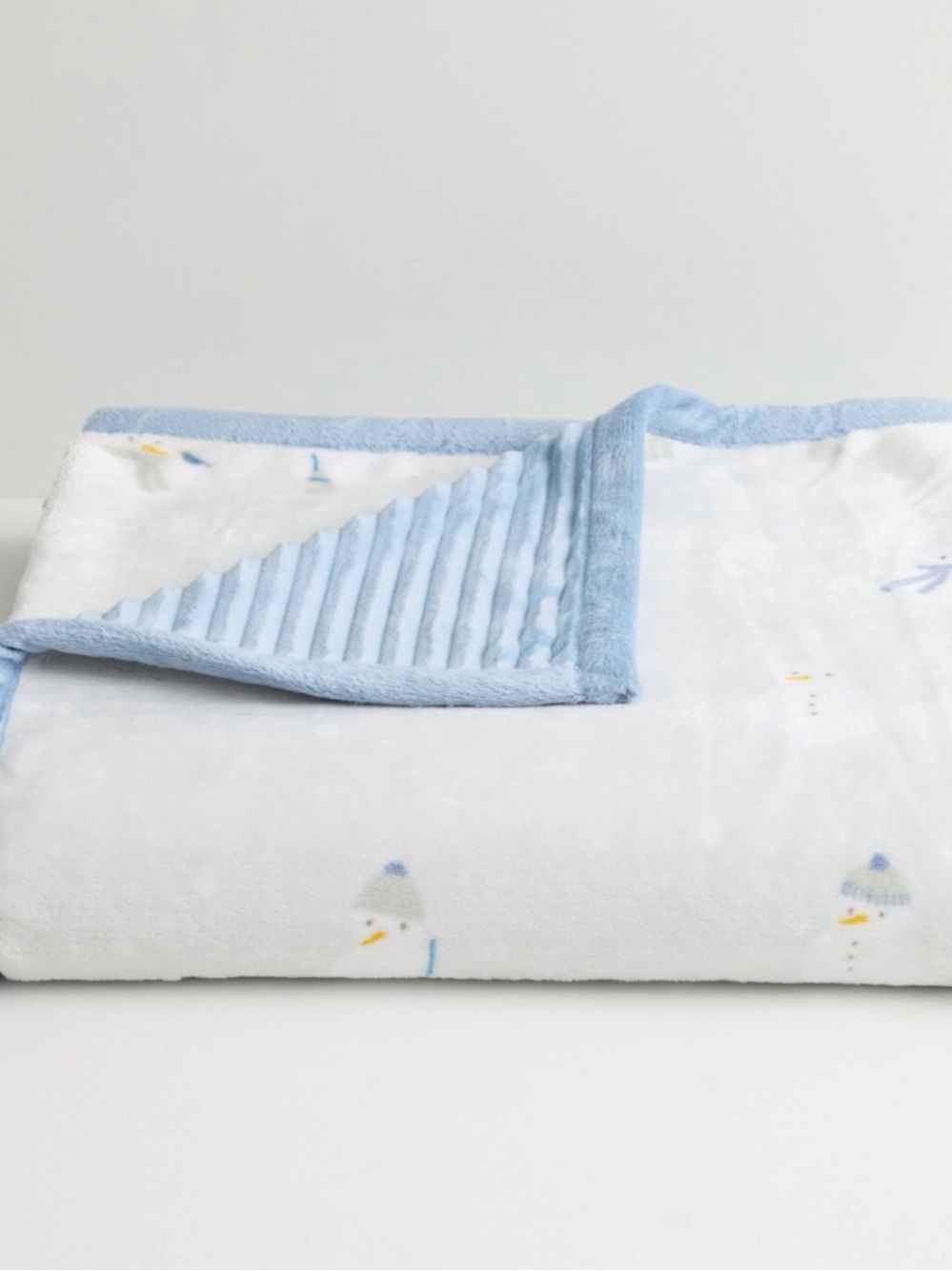 Plush Reversible Ribbed SNOWMAN Throw Blanket.